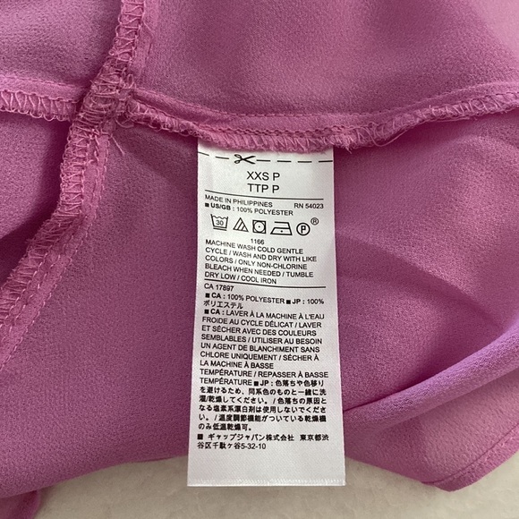 Banana Republic Petite ruffles top in orchid jubilee Sz XXS - Picture 7 of 12